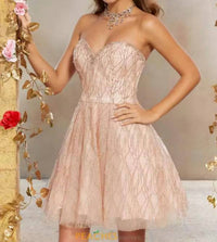 MORILEE Women's Homecoming Dress in rosegold - women's dress - detail view