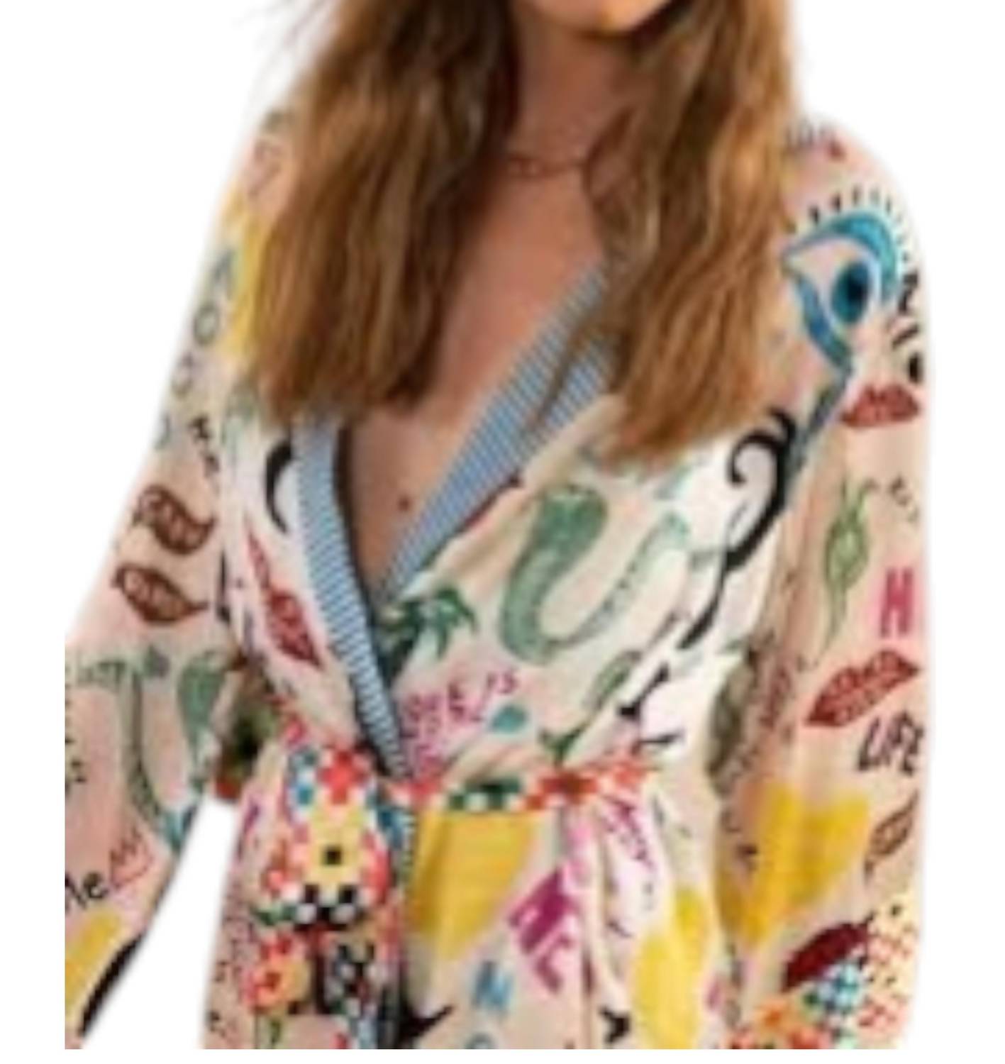 Me369 - Daisy Long Sleeve Kimono Jacket