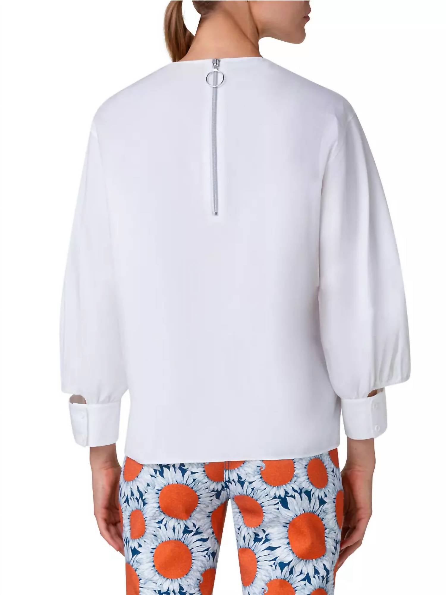 Akris Punto - Puff-Sleeve Poplin Cotton Blouse