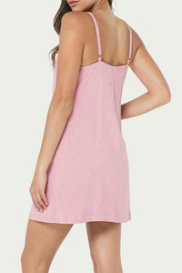 FRONT-POCKET LINEN-BLEND MINI DRESS