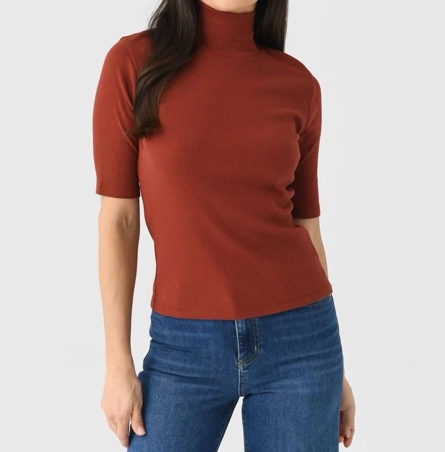 Vince - Elbow Sleeve Turtleneck Top