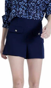 Karina Grimaldi Gigi High Waisted Shorts in navy - women's shorts