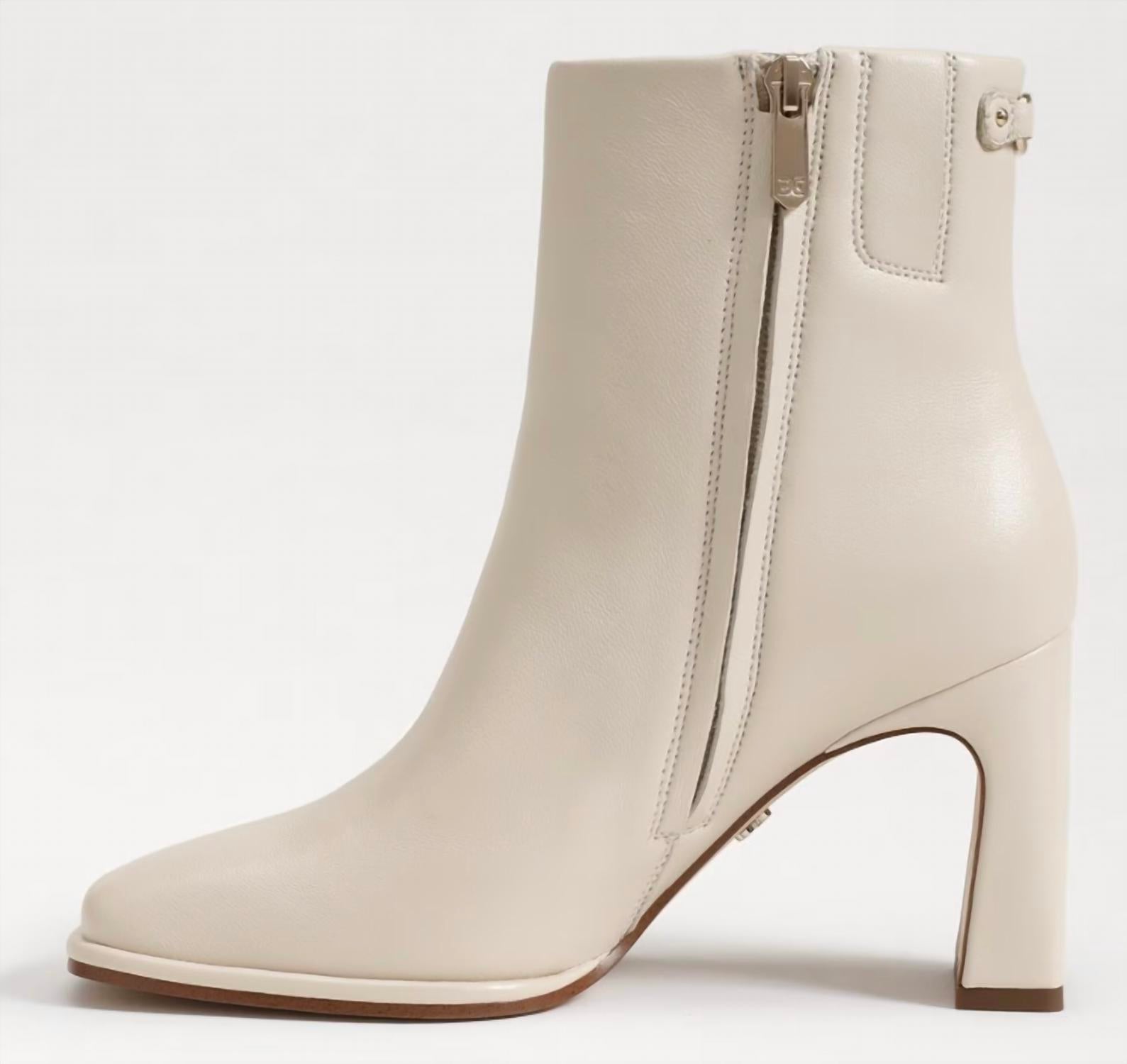 Sam Edelman Women's Irie Boots in ivory leather - women's shoe - alternate view
