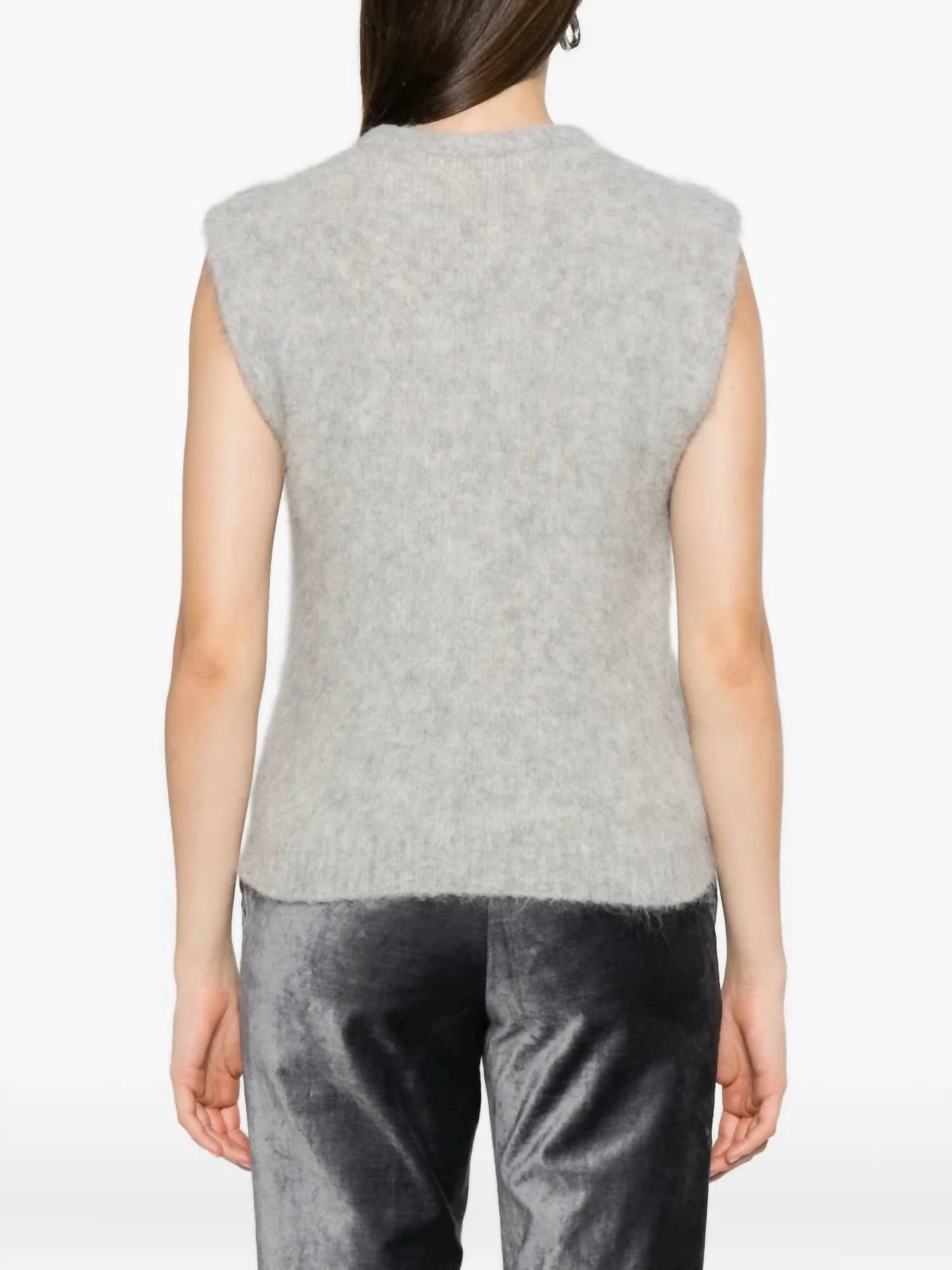 forte forte Baby Alpaca Knit Vest in pearl - women's tank top - detail view
