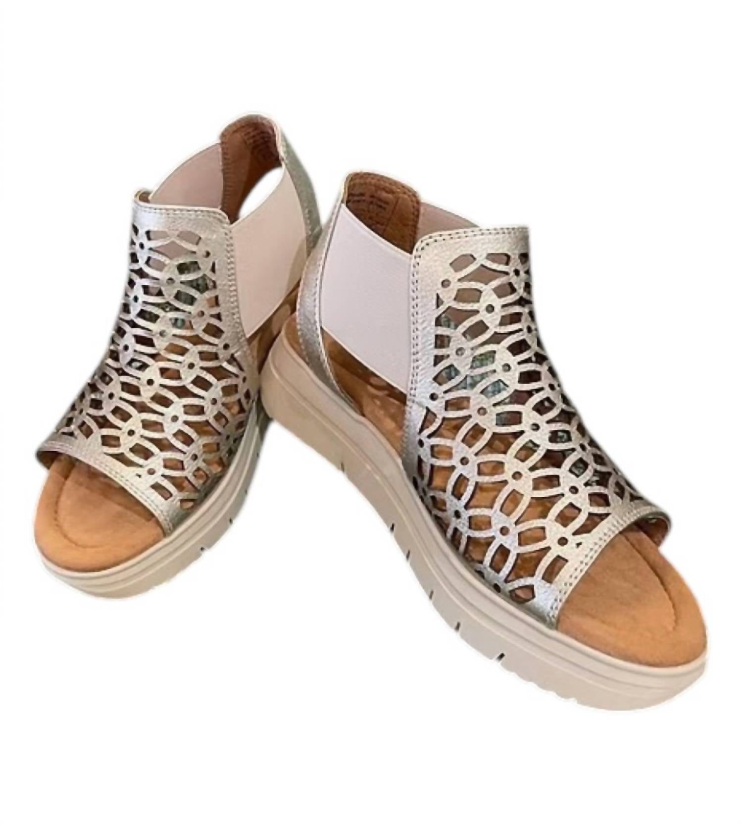 Salvia Women's Addison Platform Sandal in gold met - women's sandal