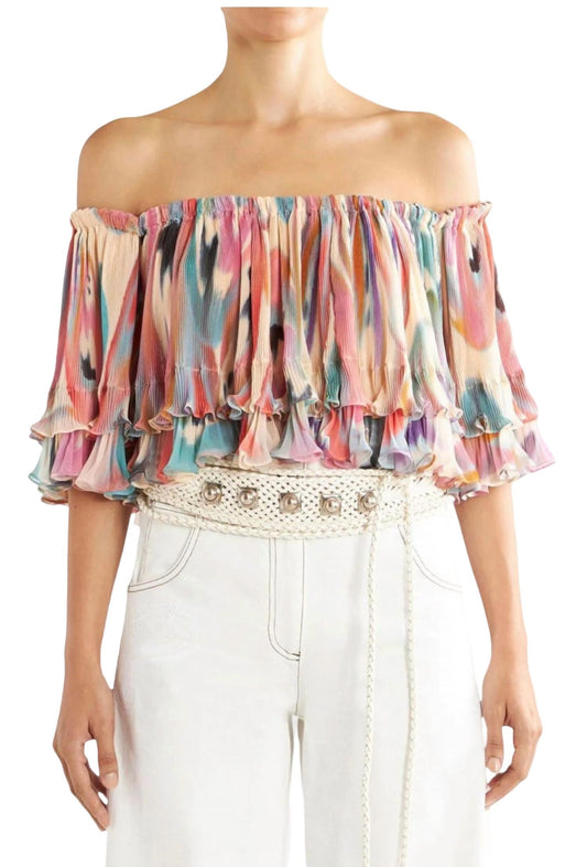 Etro - Mini Pleated Off the Shoulder Top