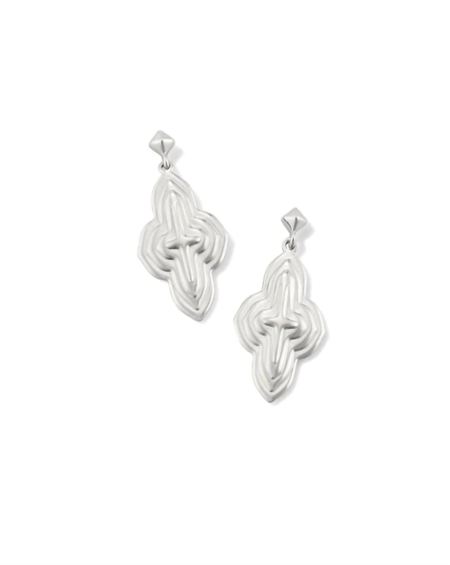 Kendra Scott Women's Abbie Drop Earrings in rhodium metal - women's jewelry