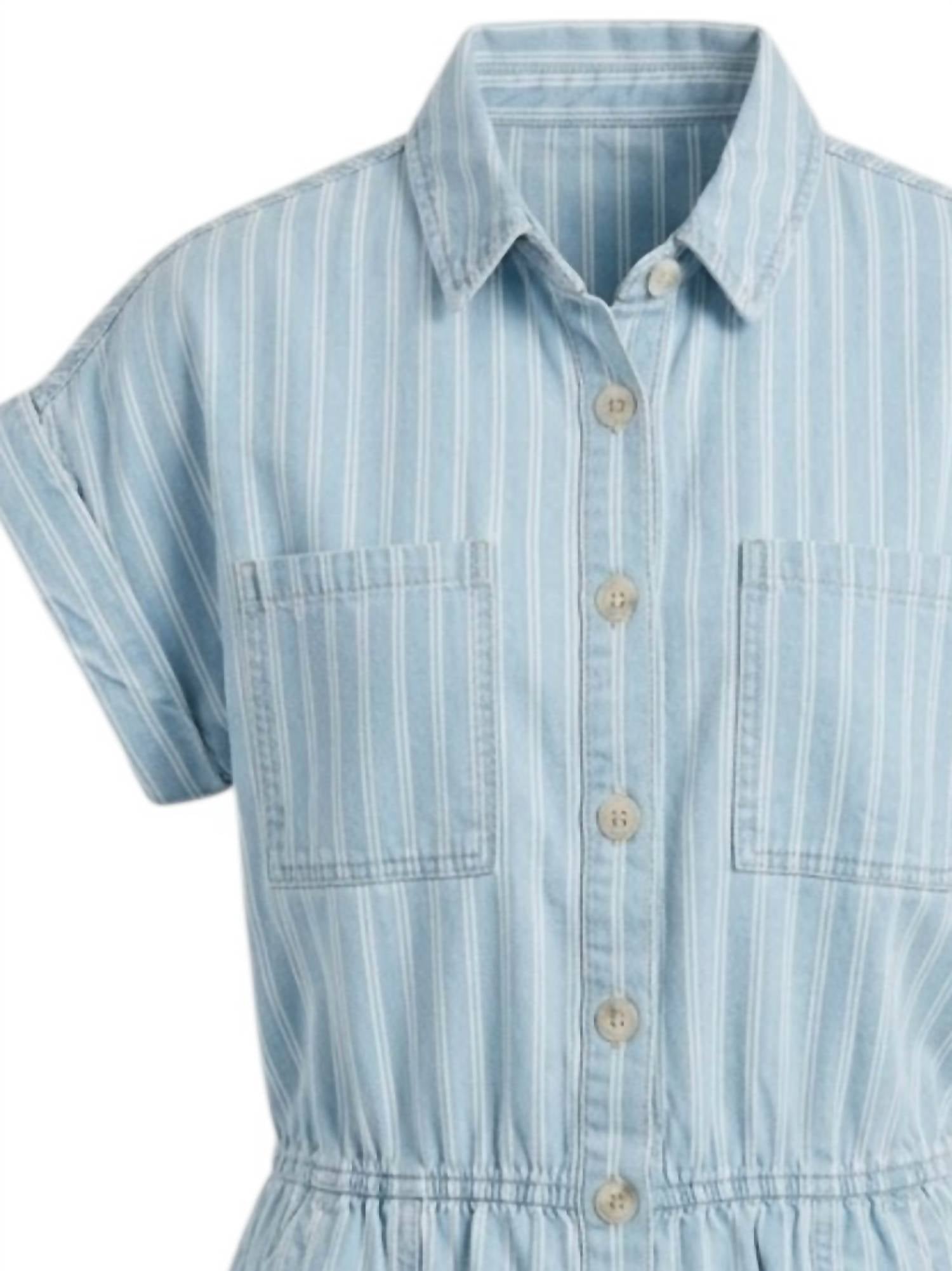 Blu Pepper - Women's Stripe Button Down Romper