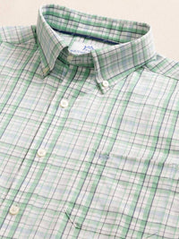SOUTHERN TIDE Men's Morris Island Performance Button Down Shirt in jade green - men's shirt - detail view