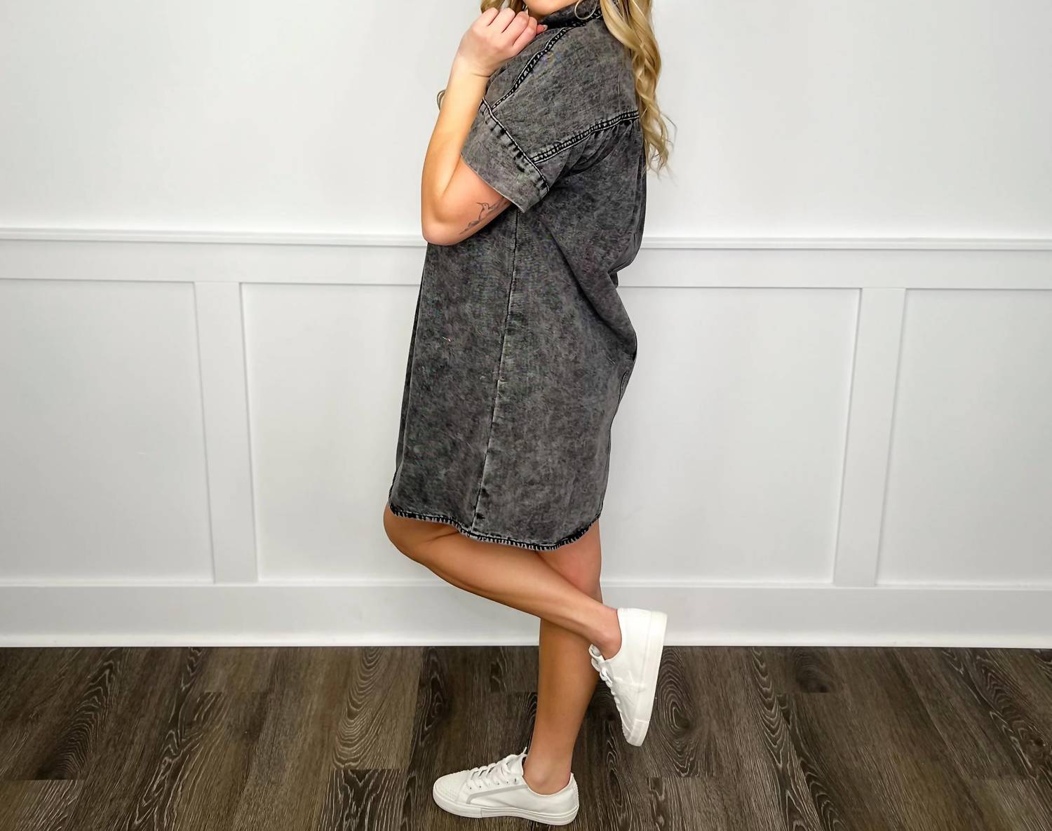 Blakeley - Last Dance Denim Short Sleeve Mini Dress