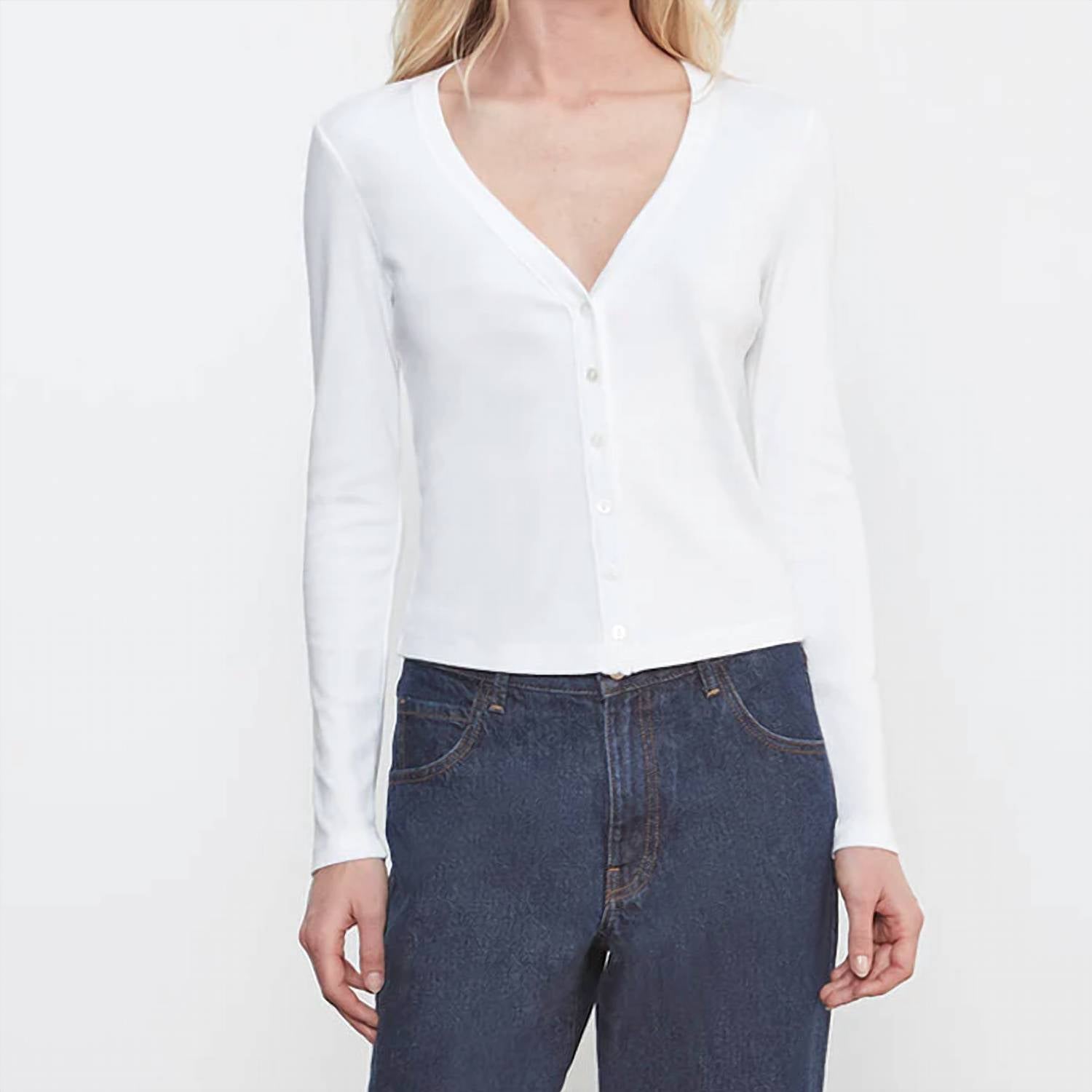 Enza Costa - Classic V-neck Cardigan