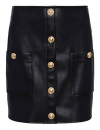 L'Agence - Truman Vegan Leather Mini Skirt