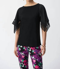 Joseph Ribkoff - Silky Knit Straight Top With Lace