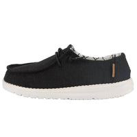 HEY DUDE Boy's Youth Wendy Linen Sneakers in black - kids' sneaker - detail view
