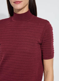 Lysse - Lottie Smocked Mock Short Sleeve Sweater