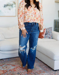 Emily Wonder - Marigold Dreams Floral Blouse