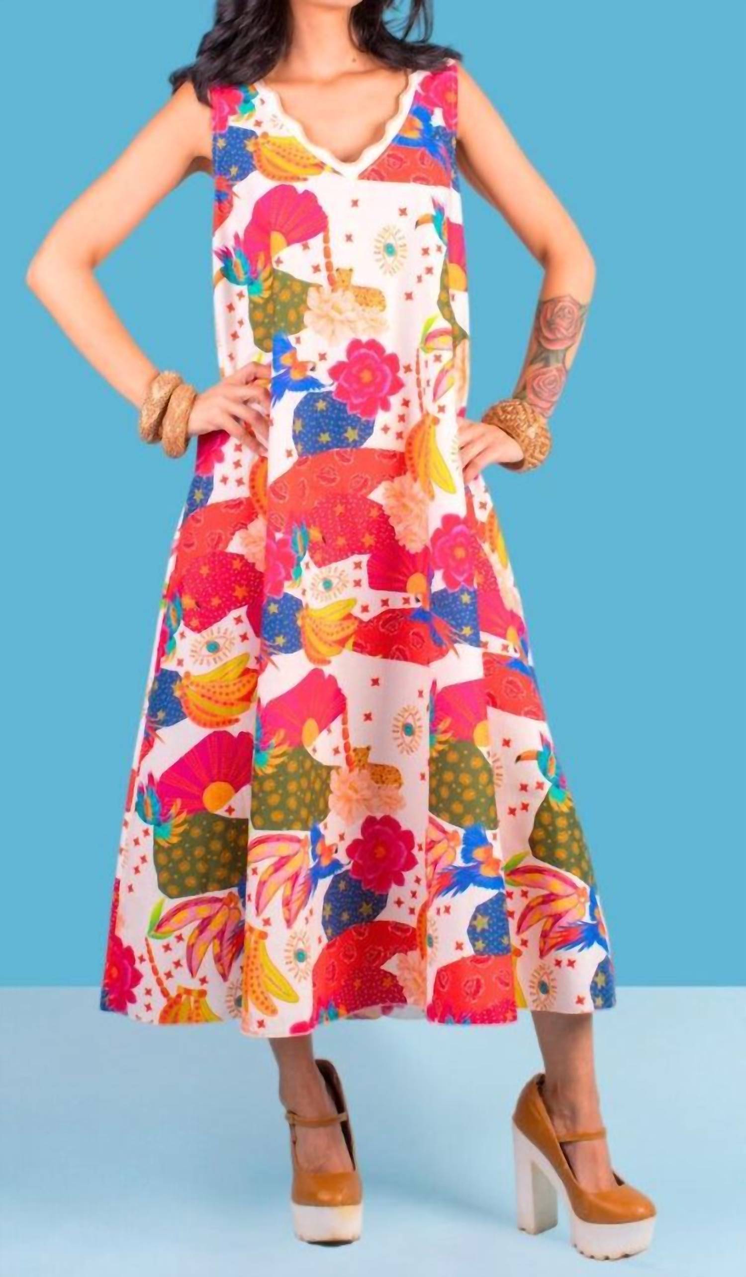 Gigi Moda - La Caraibica V-neck Maxi Dress