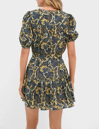 Ulla Johnson Rosalie Short Sleeve Mini Dress in luna - women's dress - alternate view