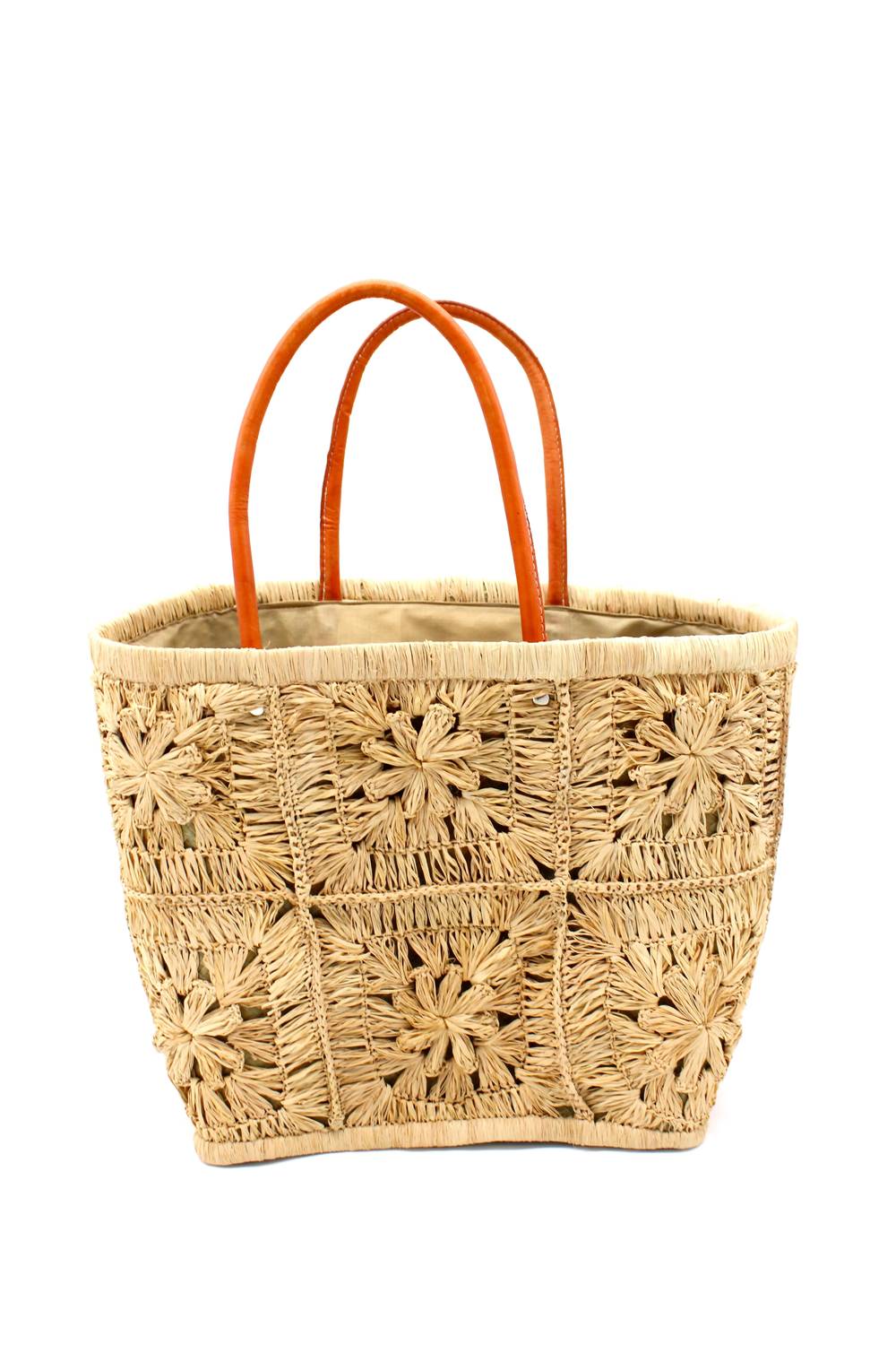 Shebobo - Women's Marie Flower Crochet Straw Basket Bag