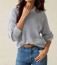 Faherty Sunwashed Fisherman Sweater in tradewinds - women's sweater