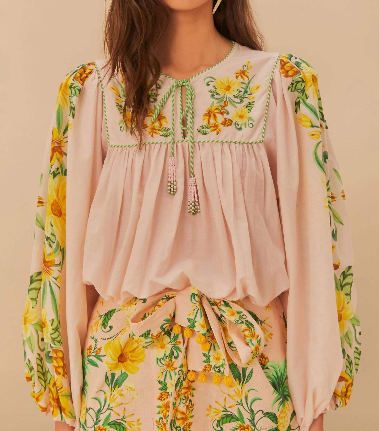 Farm Rio - Botanical Beauty Long Sleeve Blouse