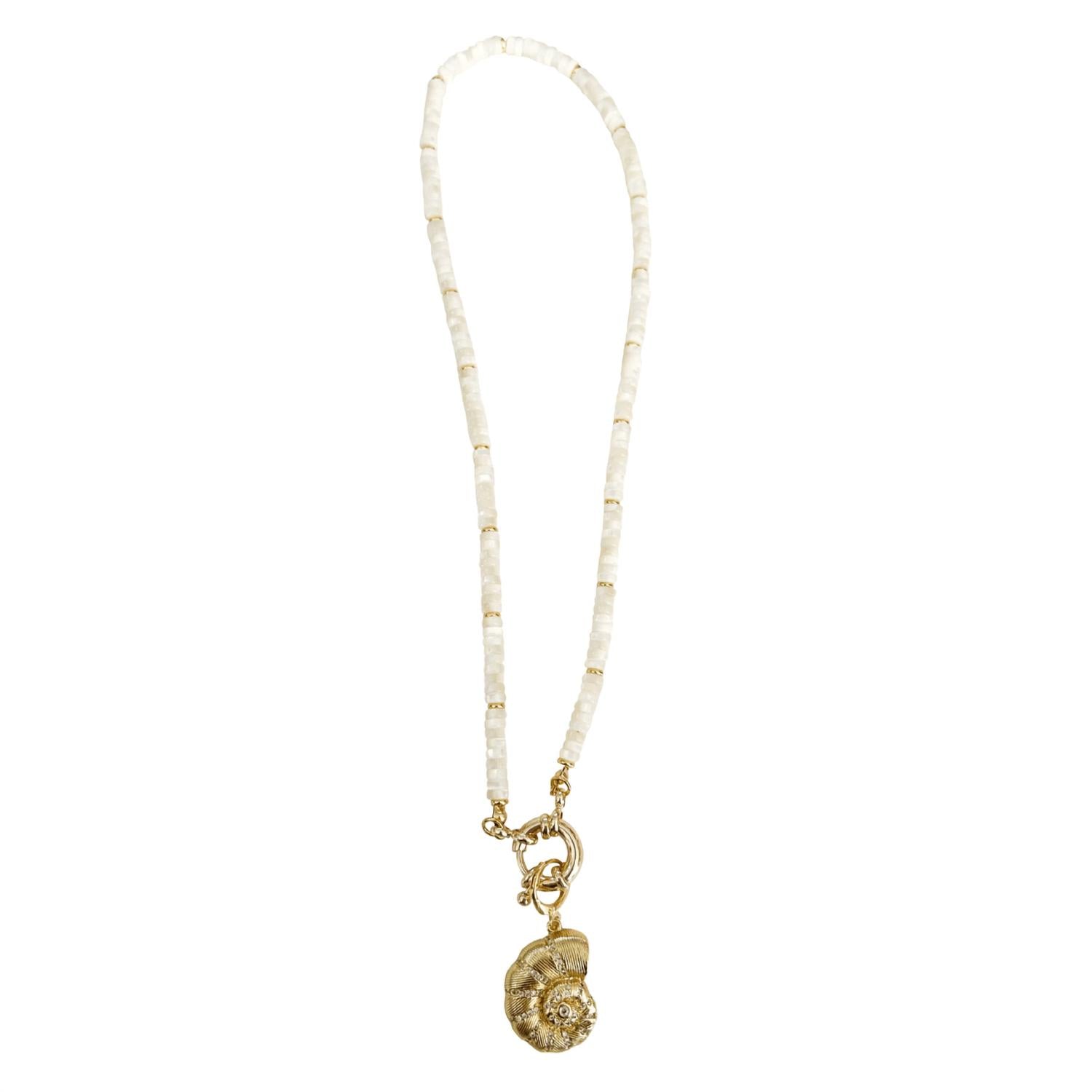 Gemelli - Biscayne Beaded Necklace With Shell Charm