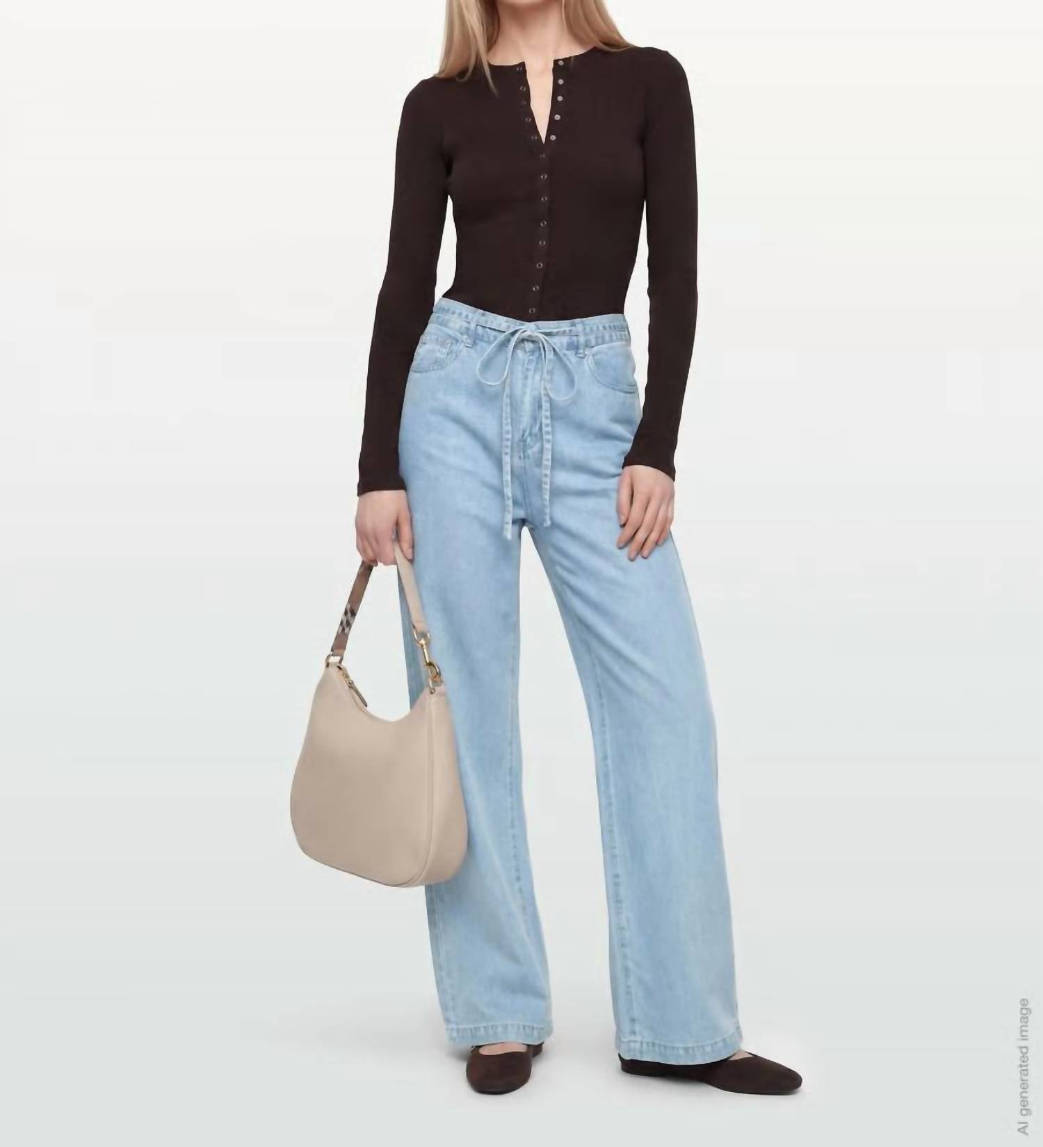 Suncoo - Rabi Tencil Denim Wide Leg Pant