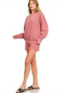 Zenana - Pullover Top And Short Lounge Set