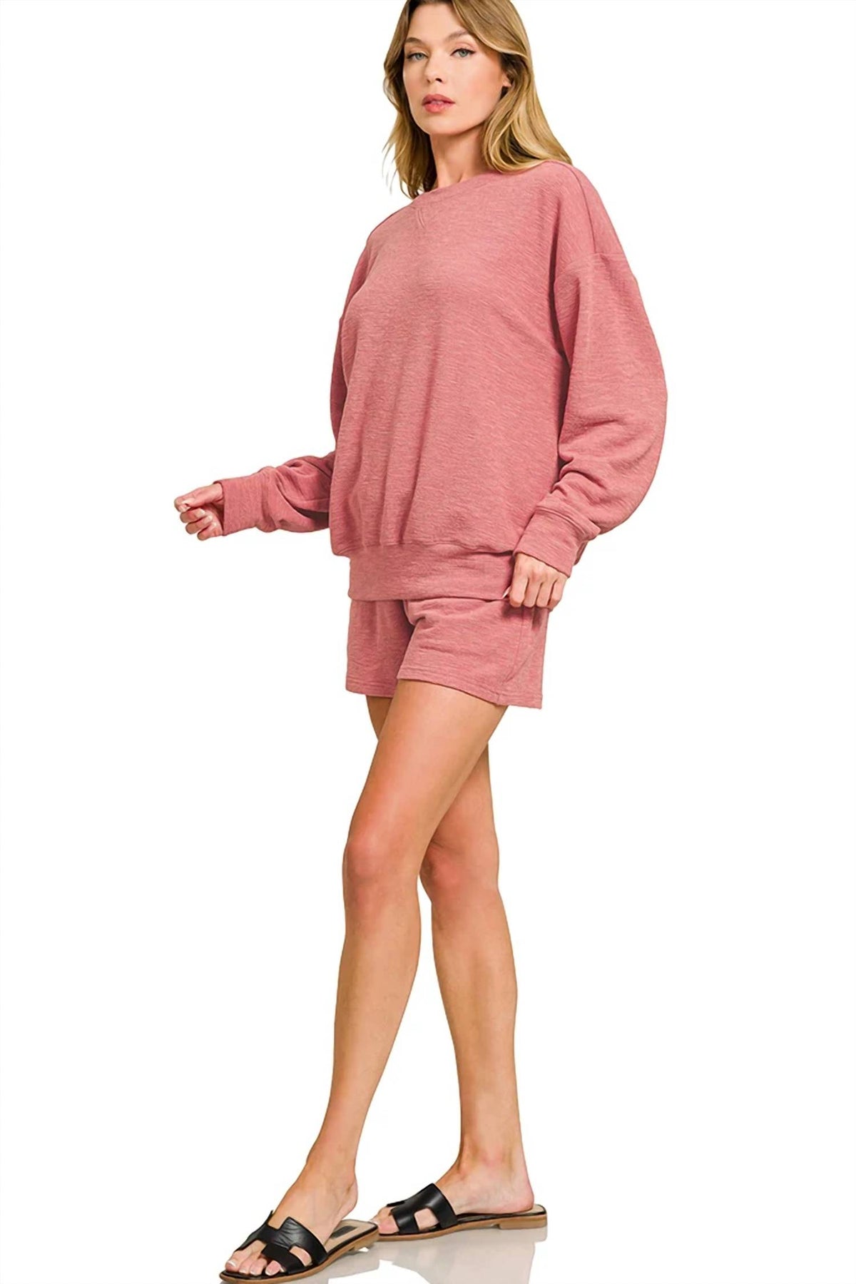Zenana - Pullover Top And Short Lounge Set