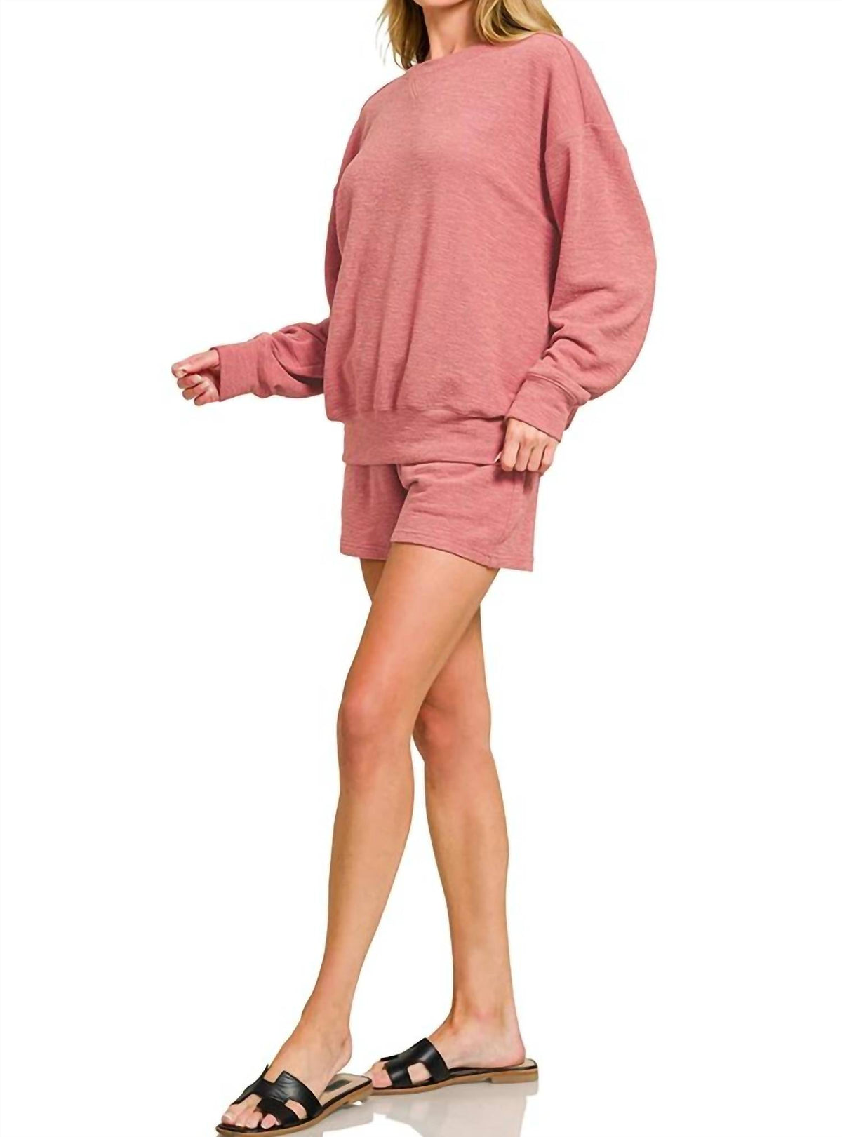 Zenana - Pullover Top And Short Lounge Set