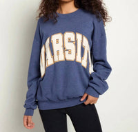 PROJECT SOCIAL T Varsity Sweatshirt Top in starry night - women's top