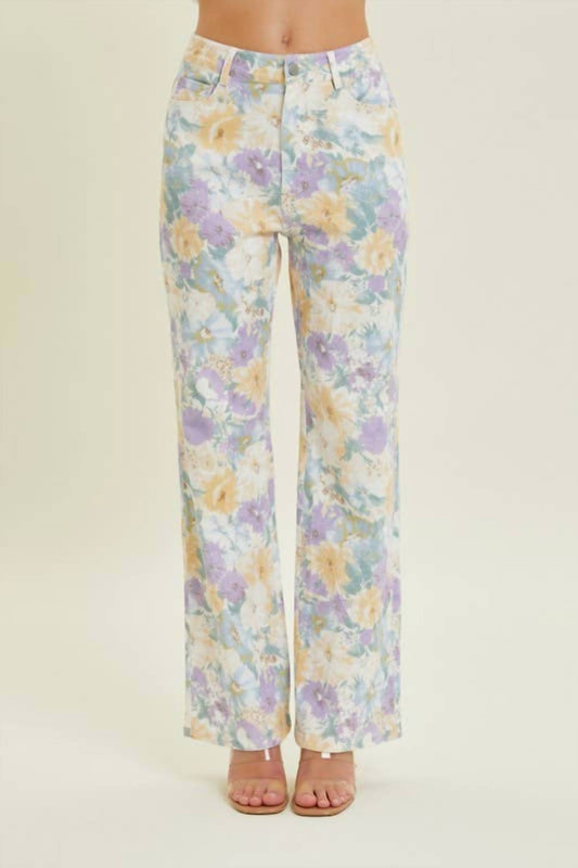 Baevely By Wellmade - Jeanette Floral Jeans