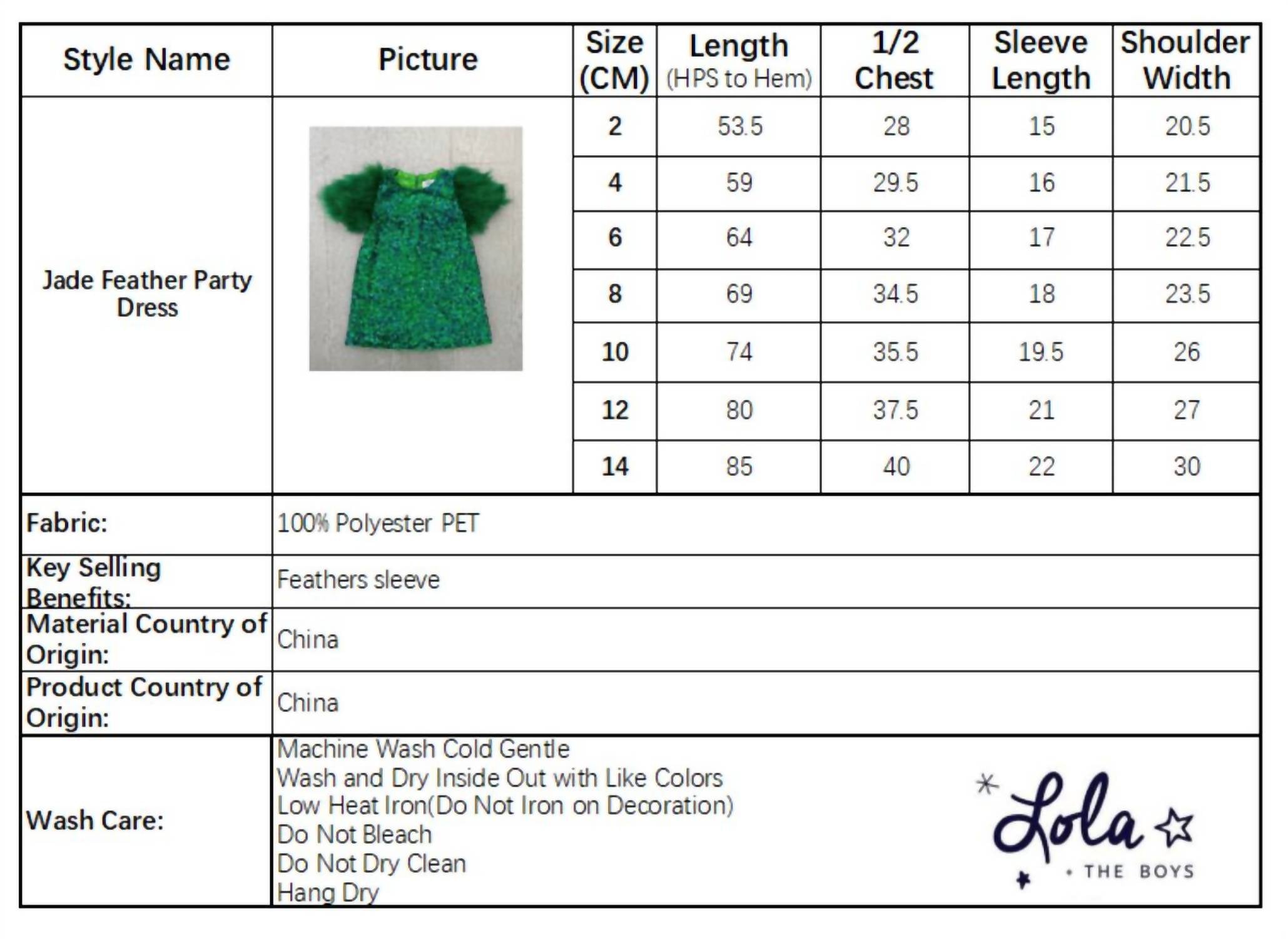 Lola + The Boys - Girls Sequin & Feather Party Dress