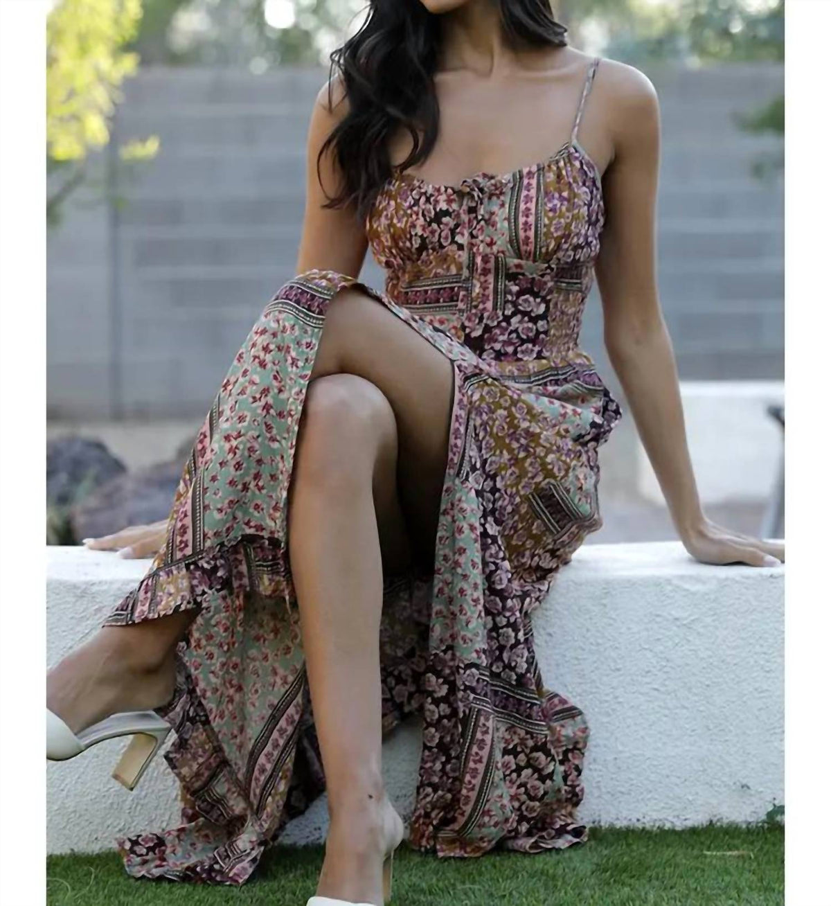 Angie - Spaghetti Strap Dress With Tie Front