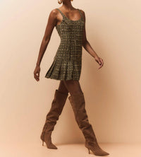 Ramy Brook Shane Tweed Mini Dress in dark sage - women's dress - alternate view
