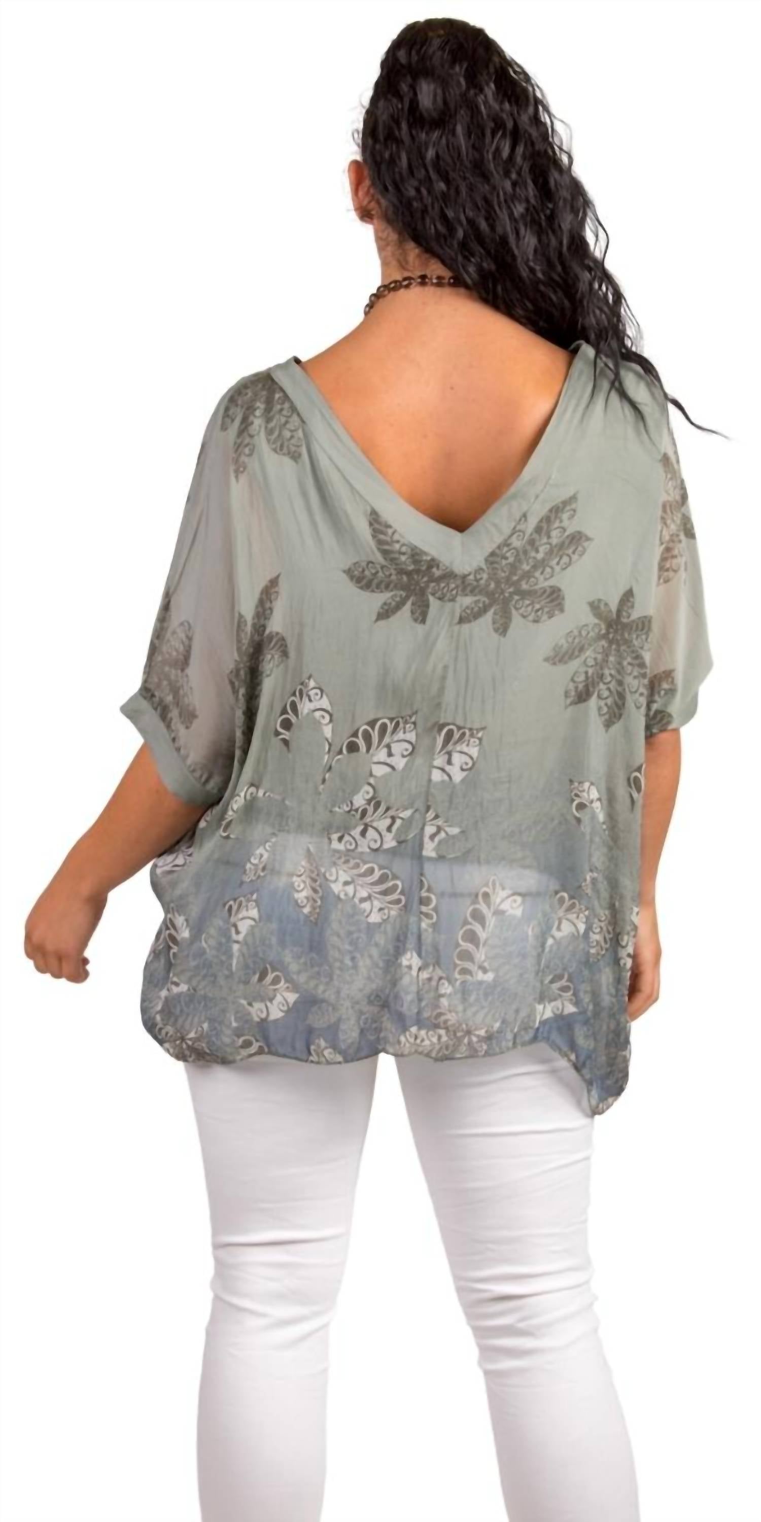 Gigi Moda - Lizane Leaf Print Blouse