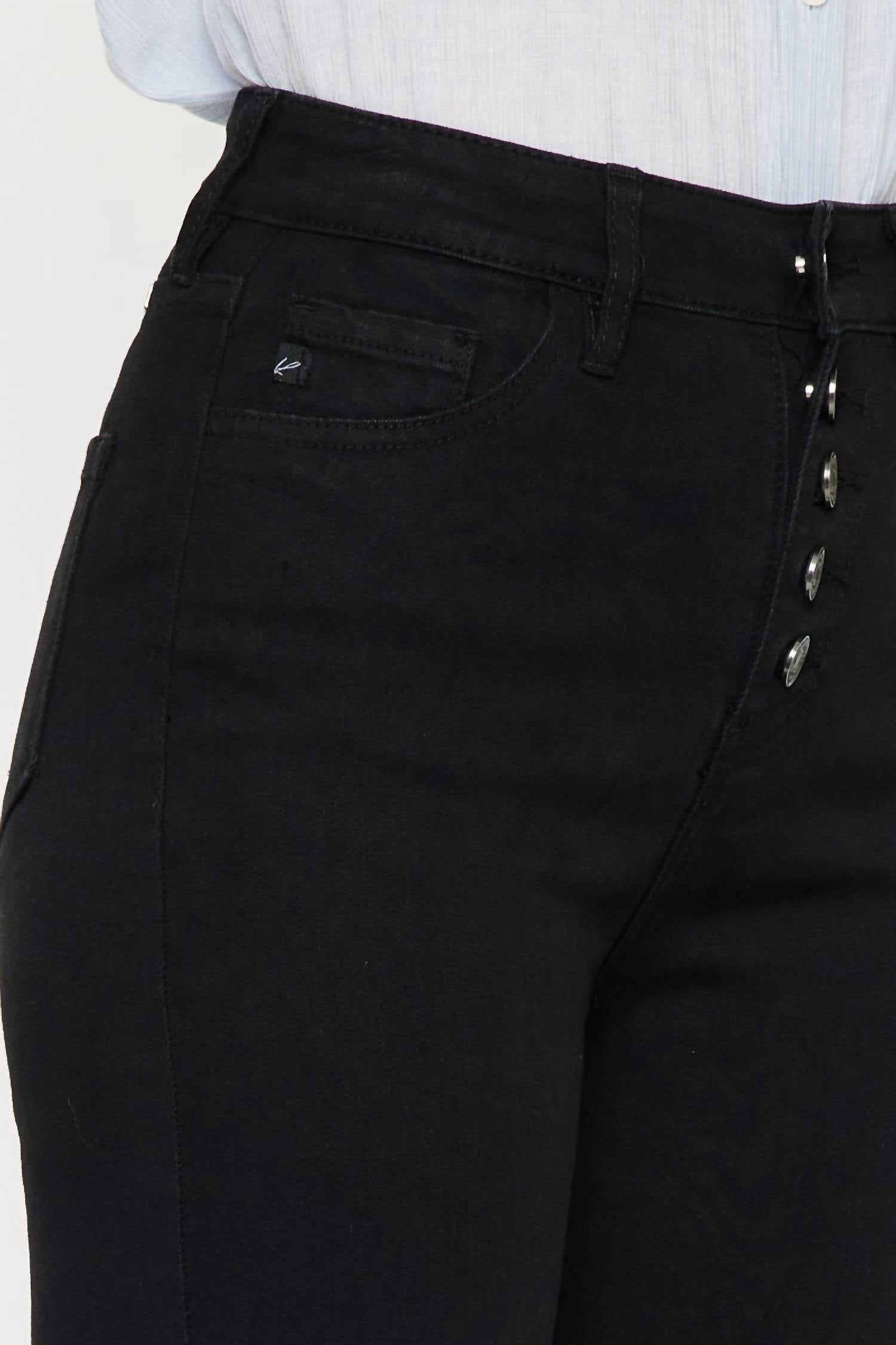 Kancan - High Rise Button Fly Distressed Super Skinny Jeans