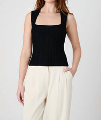 FRENCH CONNECTION Ottoman Top in black - women's tank top