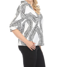 Joseph Ribkoff - Geometric Print Puff Sleeve Top