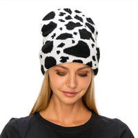 Judson & Company - Women's Western Cow Print Knit Beanie