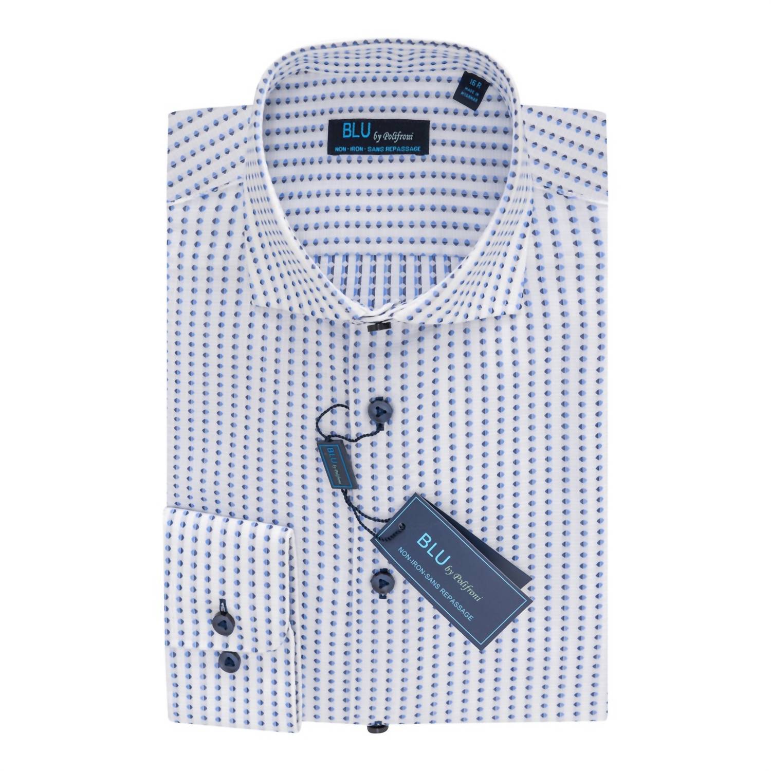 Blu By Polifroni - Men's Slim Fit Long Sleeve Dress Shirt