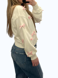 Skies Are Blue - Bow Embroidery Cardigan