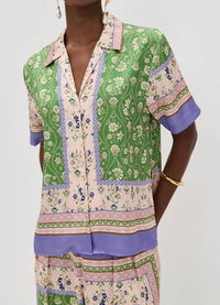 Misa Los Angeles Solange Top in matcha love - women's t-shirt