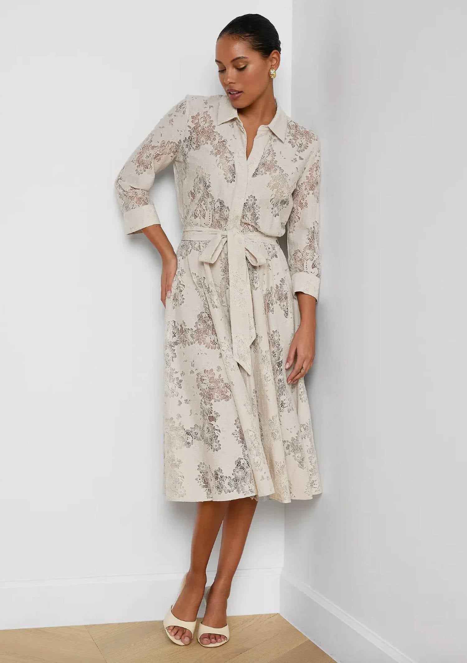 L'Agence - Ralphie Lace Midi Dress