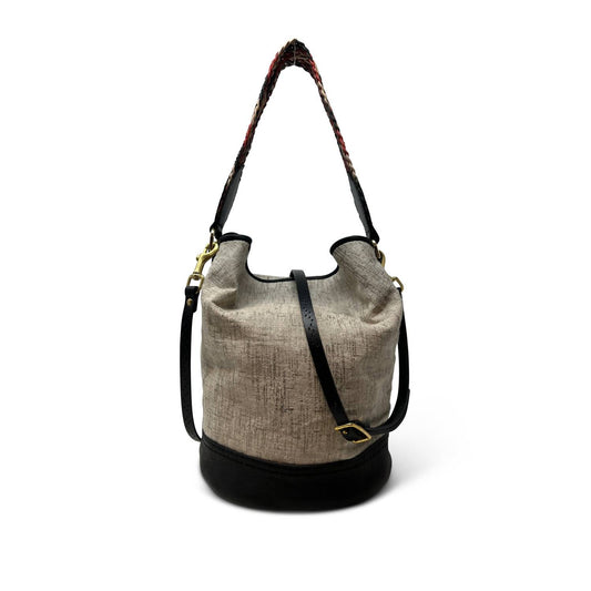 Kempton & Co. - Richmond Metallic Linen Bucket Bag