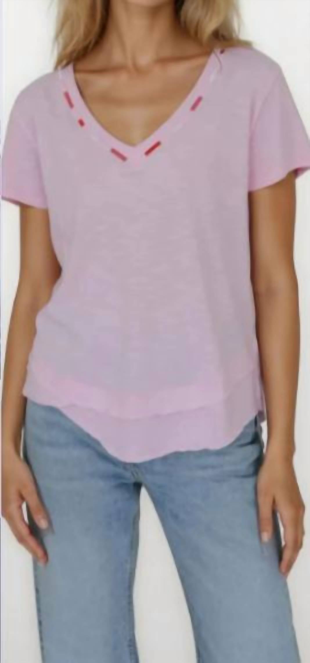 Chrldr - Embroidered Ava Mock Layer Tee