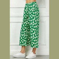 See And Be Seen - Flower Jacquard Cropped Wide Pants