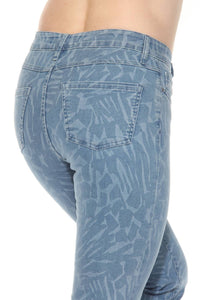 Joseph Ribkoff Animal Pattern Straight Jeans in blue denim - women's jeans - view 6