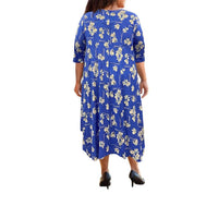On The Plus Side - Printed 3/4 Sleeve Edyth Dress - Plus Size