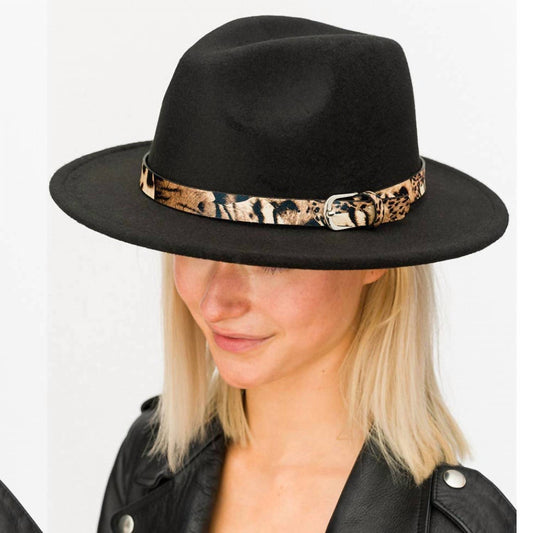 Ellison+Young - Women's Leopard Band Fedora Hat